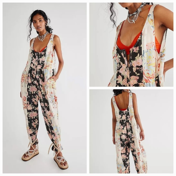 Free People Pants - Free People Birdsong Printed Jumpsuit Size Large